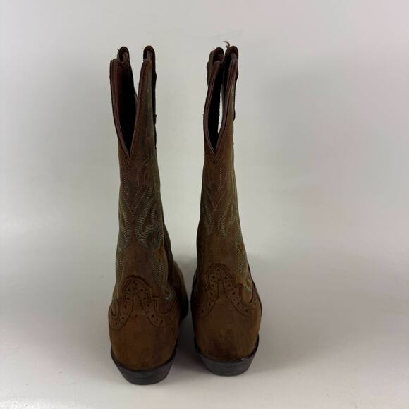 Justin Stampede Durant Western Boots Women's 7 Brown Leather Pull-On Mid-Calf - Picture 7 of 9